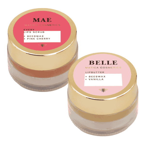 Natürliche Lippenpflege von Matica Cosmetics: Lip Peeling MAE Pink Cherry & Lippenbutter BELLE Vanille mit Bienenwachs – nachhaltig, pflegend & aus Hamburg! 🍒✨
