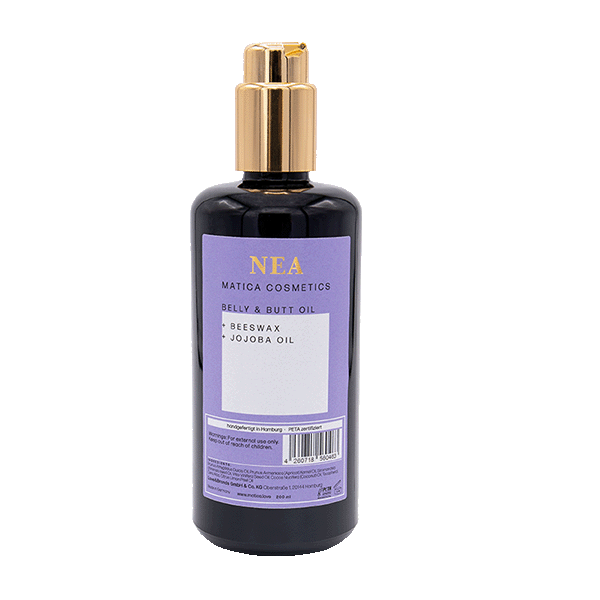 Matica Cosmetics Naturkosmetik aus Hamburg Schwangerschaftöl Nea Zitronen Geruch JOJOBA OIL