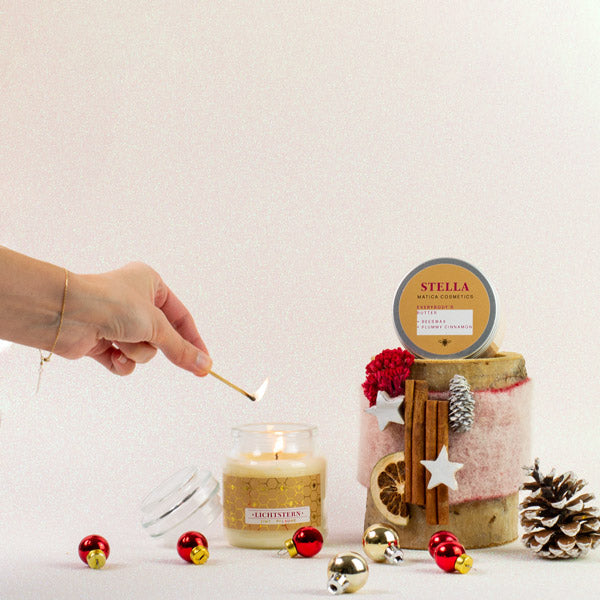 Duftkerze Bodybutter Zimtpflaume Stella Lichtstern Matica Cosmetics